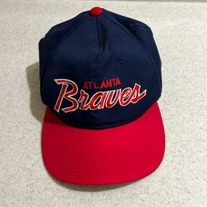 Atlanta Braves Baseball Cap with Embroidered Logo - classic blue and red
